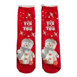 Рождественское платье для девочек лось Санта-рукавом Носки Multi-Цвет Для женщин Теплые зимние носки Модные хлопковые носки Рождественский