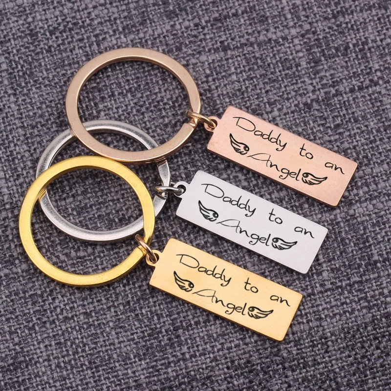 

Keychain Accessories Loss of Child Keytag Remembrance Gift Miscarriage Memorial Key Ring Daddy To An Angel Memory Key Holder