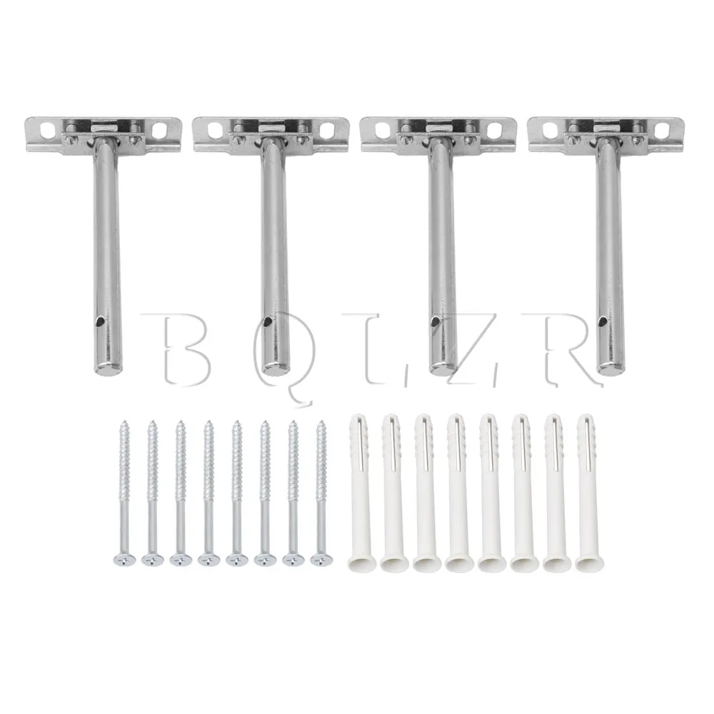 

BQLZR 5" Steel Adjustable Shelf Floating Support Brackets Concealed Mount for Home Wall DIY Pack of 4