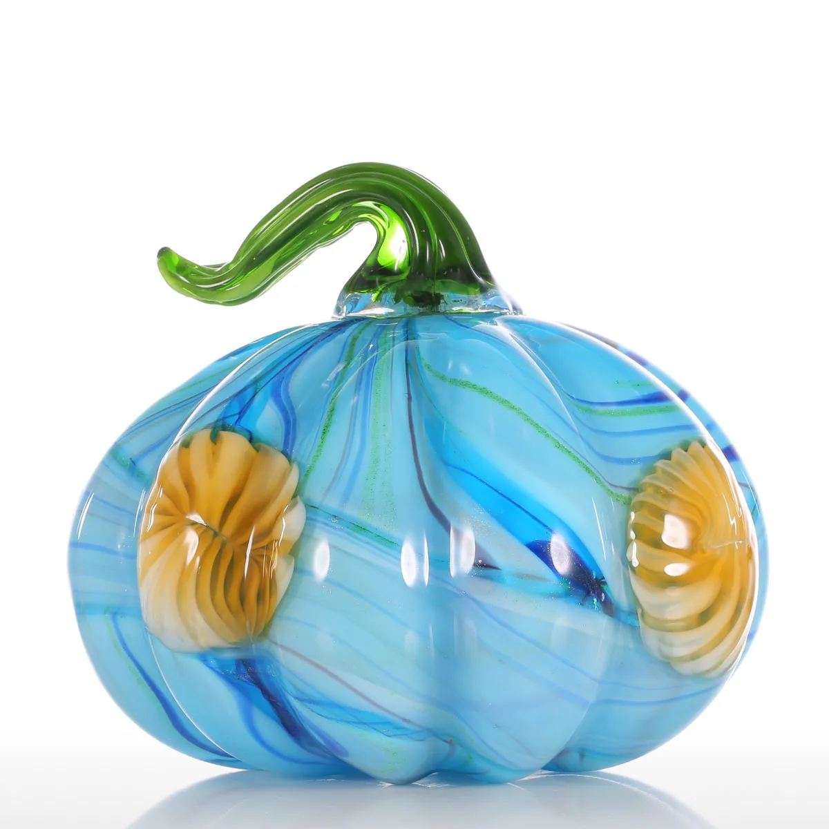 Tooarts Colorful Pumpkin Gift Glass Ornament Handblown Home Decor