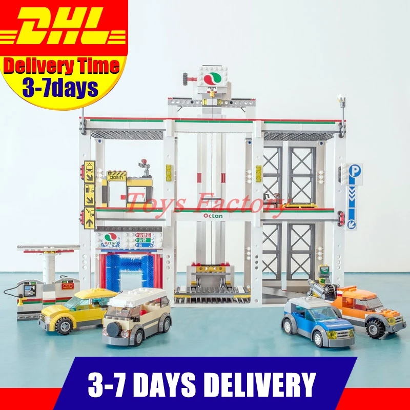DHL Lepin 02073 Genuino 1045 Unids Conjunto Serie de la Ciudad de La Ciudad garaje Conjunto 4207 Bloques de Construcción Ladrillos Juguetes de Cumpleaños Del Muchacho Gif