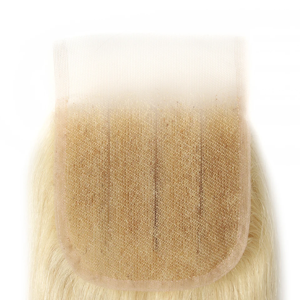 Rebecca прямые 613 медовый блонд закрытие бразильский Реми человеческие синтетические волосы 4x4 прозрачная швейцарская шнуровка