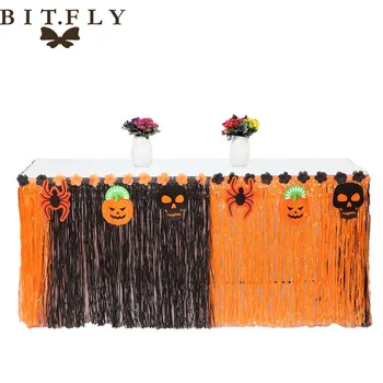 

Artificial Grass Table Skirt for Hawaiian Party Halloween Props Decorations Tropical Luau Party Table Decoration Accessories