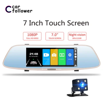 

Car DVR Full HD 1080P 7" Dash Cam Rearview Mirror Touch Screen Dual Lens Driving Video Recorder Auto Night Vision Car Camera