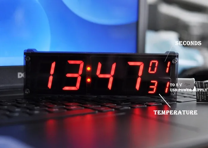 1,2 дюймов 12v 24v DS3231 цифровой светодиодный дисплей часы модуль привело световой электронные часы с термометром функция памяти сигнала тревоги "сделай сам"