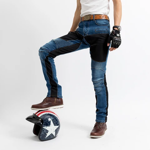 Calças de Brim da Motocicleta Calças de Equitação da Motocicleta dos Homens e Mulheres de Conforto Corrida de Moto Jeans com Joelheiras Novo Respirável 2020