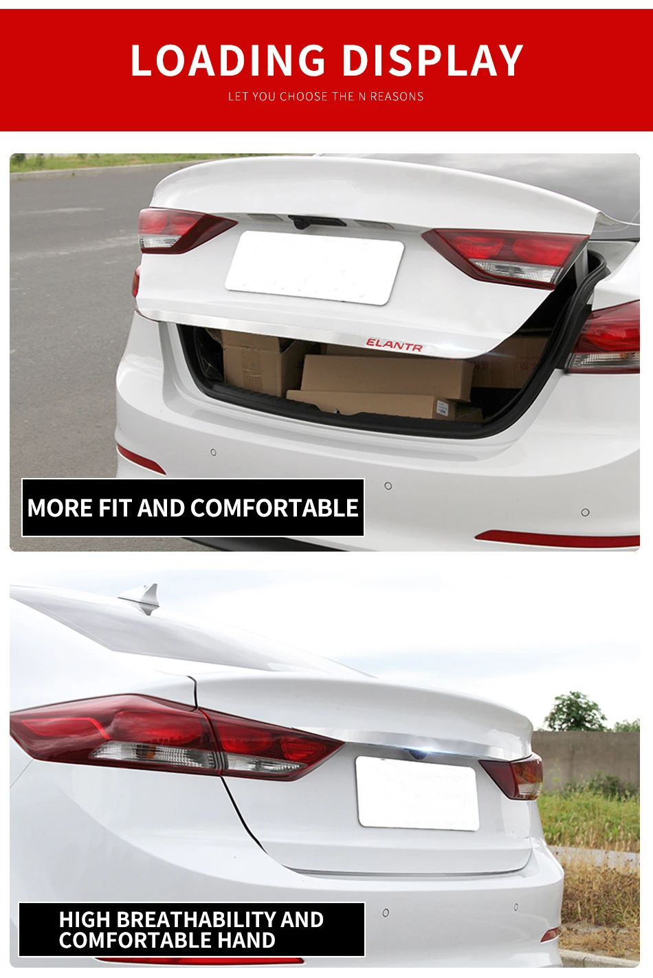 Задняя Крышка багажника Крышка-дверца литья отделкой полоса для hyundai Elantra 2017 2018 автомобильные аксессуары