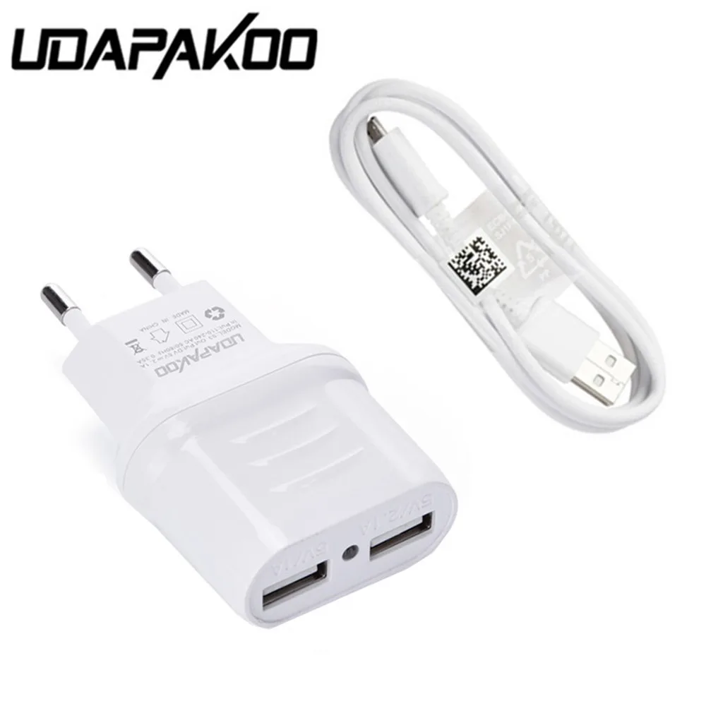 Buy 2 USB port eu Travel Charger adapter + 1M micro