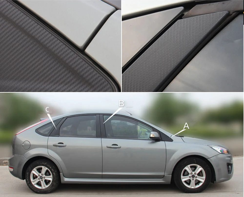 Auto Window Frame ABC Pillar Carbon Fiber Protection Film Car styling