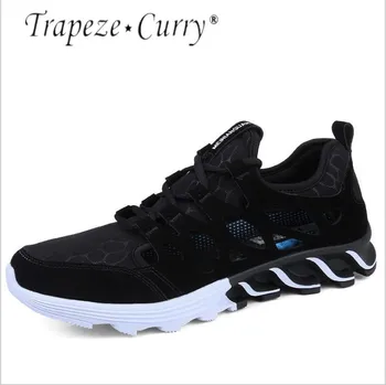 

New listing hot sale summer PU Hollow men running shoes sports shoes T728
