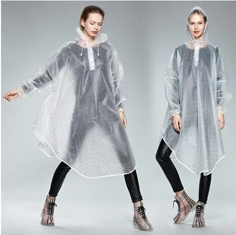 

2018 raincoat women transparent raincoat motorcycle raincoat fashion dot High quality poncho bicycle rainwear