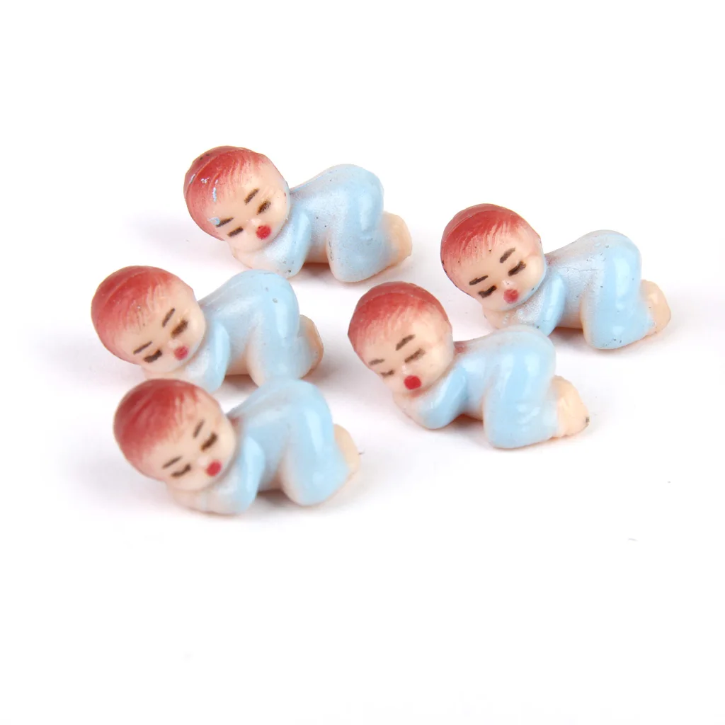 MagiDeal 50pcs Mini Sleeping Babies Bule Pink Boy Baby Shower Favours For Party Decorations Supplies Table Decoration