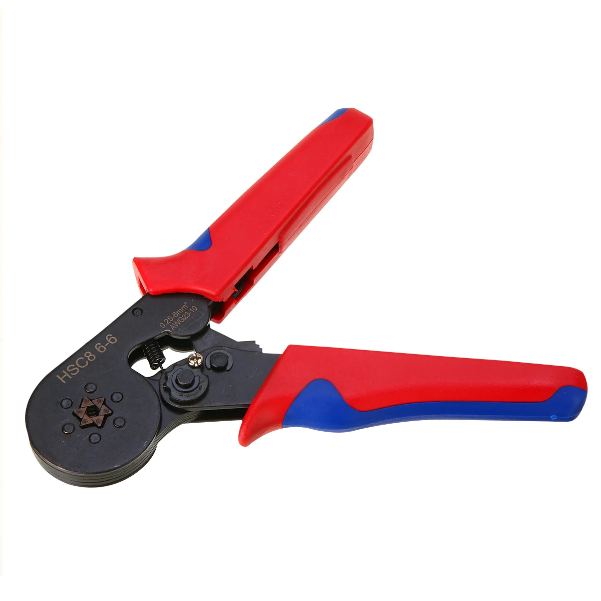 

Terminal Crimp Tool Six Mandrel Ratchet Ferrule Crimp Wire Connector 0.25 - 6 HSC8 6-6 Model Crimper Plier