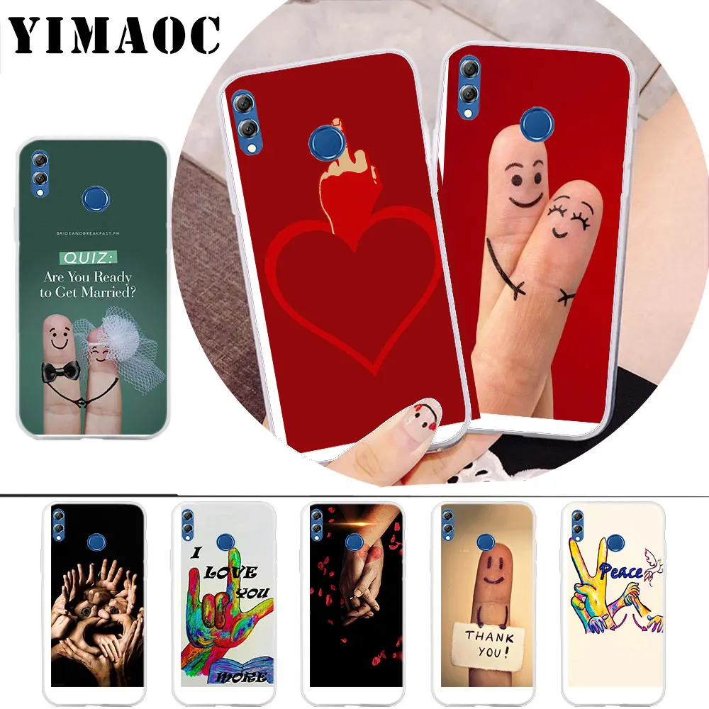 

YIMAOC Creative love finger painting Soft Case for Huawei Honor 8 8X 8C 9 10 lite 6A 7A Pro 7C 7X Cover