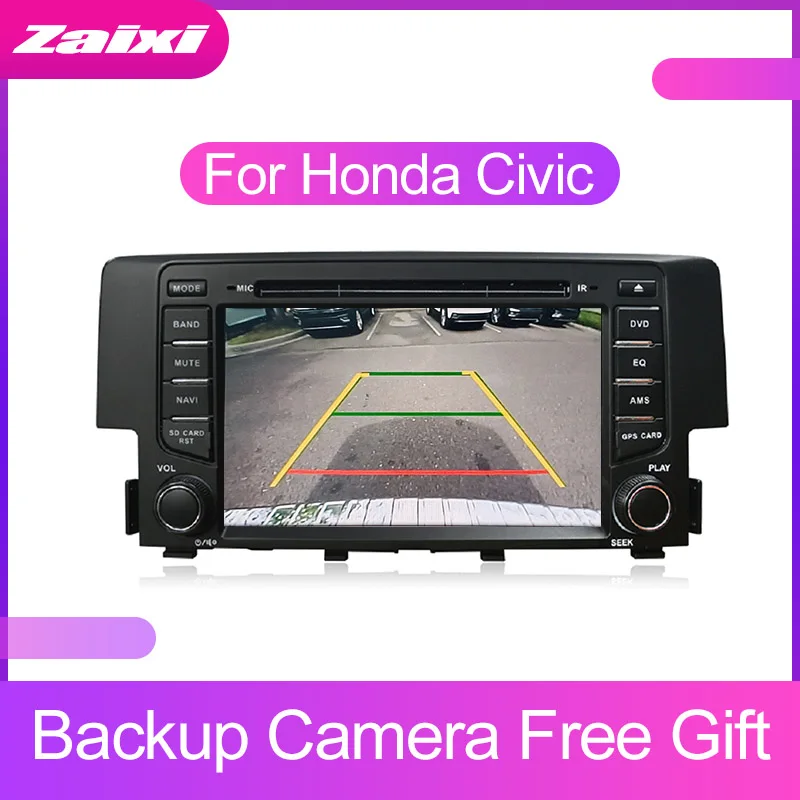 Cheap ZaiXi For Honda Civic 2016~2018 2 DIN Android Touchscreen Car Multimedia Player Bluetooth GPS WiFi Navigator FM Radio Player 4