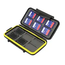 12 Caja de Tarjeta de Memoria Slots Negro Impermeable Delgado Para SD Titular de la tarjeta Caja MC-SD Tiendas Protector Para Guardar las Tarjetas SD caso