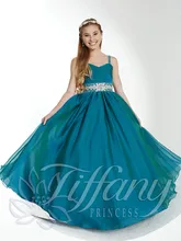 Beaded Spaghetti Straps Chiffon Floor Length Puffy Skirt Flower Girl Dress Junior Bridesmaid Dress Kids Dress Toddler Dress