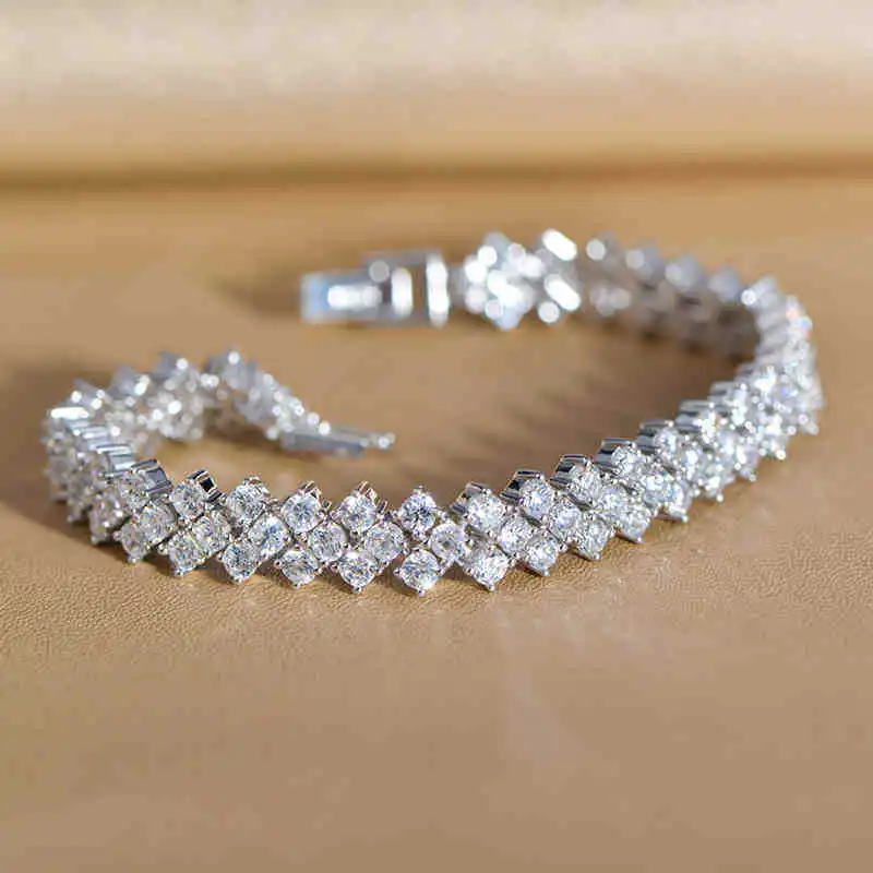 

Starfield New Bracelet S925 Silver Romantic Roman Bracelet Women Full Drill micro-zirconium Bracelets Wholesale