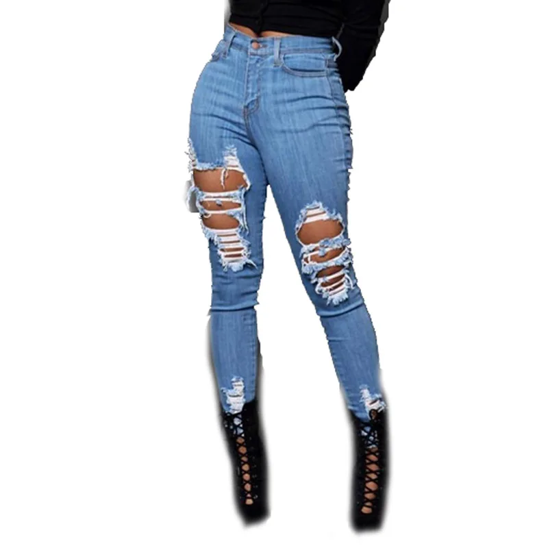 JENYAGE рваные джинсы для женщин Новое поступление 2019 мото Байкер плюс размеры Ретро пикантные женские Леггинсы для йоги из скинни, бойфренды