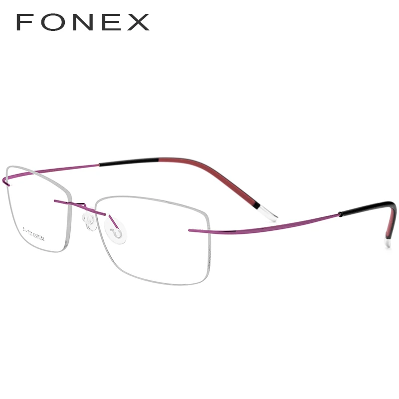 FONEX B титановая оправа для очков без оправы, женские сверхлегкие очки по рецепту, мужские высококачественные оптические очки для близорукости 9203