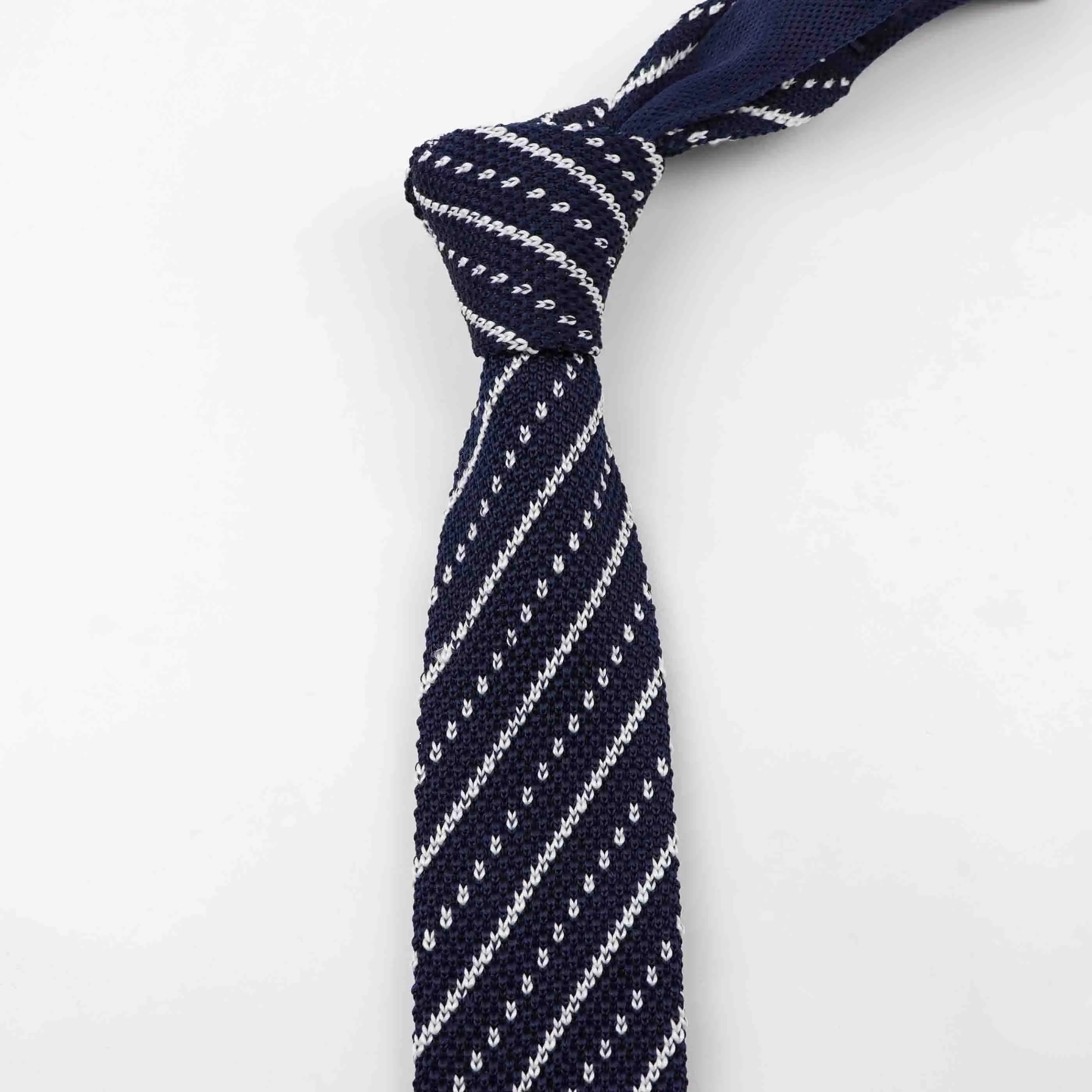 Мужские цветные вязаные галстуки, галстуки в диагональную полоску, цветные узкие тонкие тканые простые Узкие галстуки - Цвет: 24