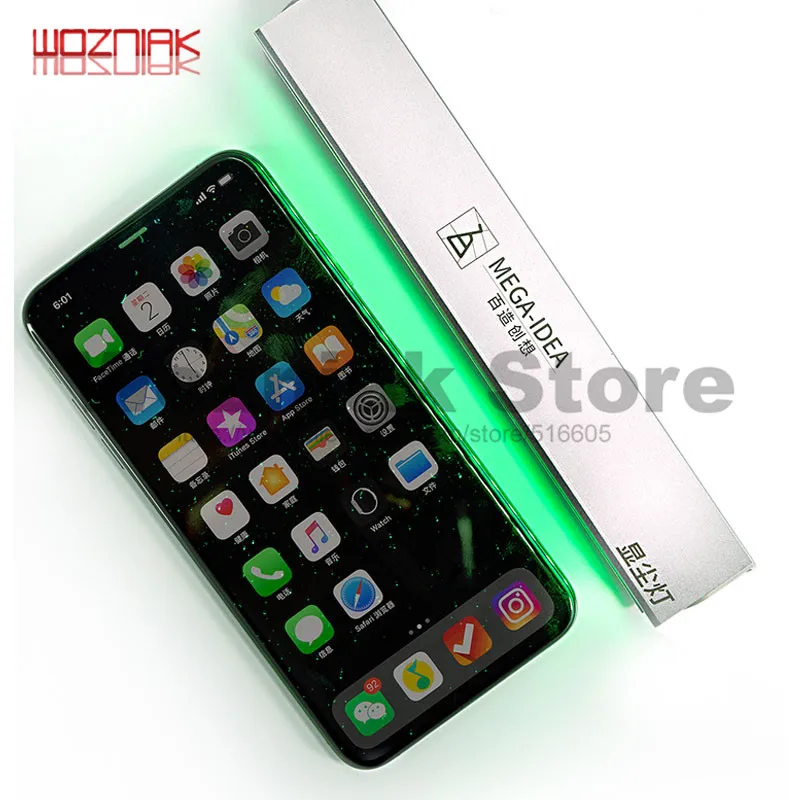 Продажа Профессиональная четкость ЖК экран ремонт Пылезащитная лампа отпечаток пальца скретч экран чейнджер пыль подсветка витрины для мобильног...