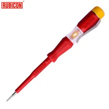 Японские электрические инструменты RUBICON, RVT-211, тестовый карандаш, 220~ 250 В, светодиодный тест напряжения, er ручка, диаметр 3,0 мм, с прорезями, одобрено VDE