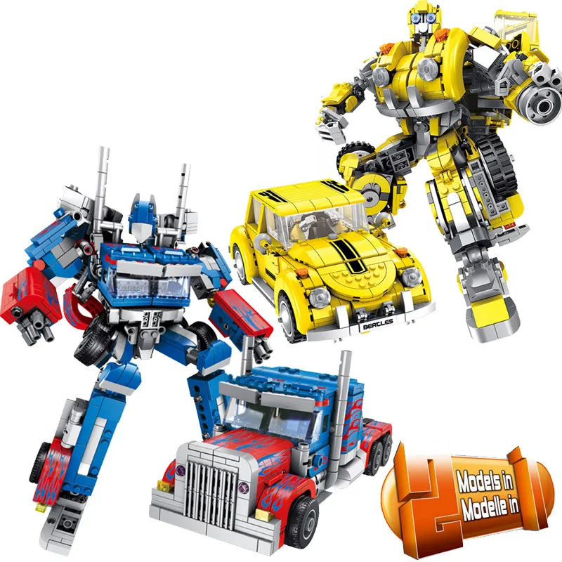 

Robot Car 2in1 Bricks City Building Blocks Sets legoingly Transformation Creator Educational Technic DIY MOC Toy For Children