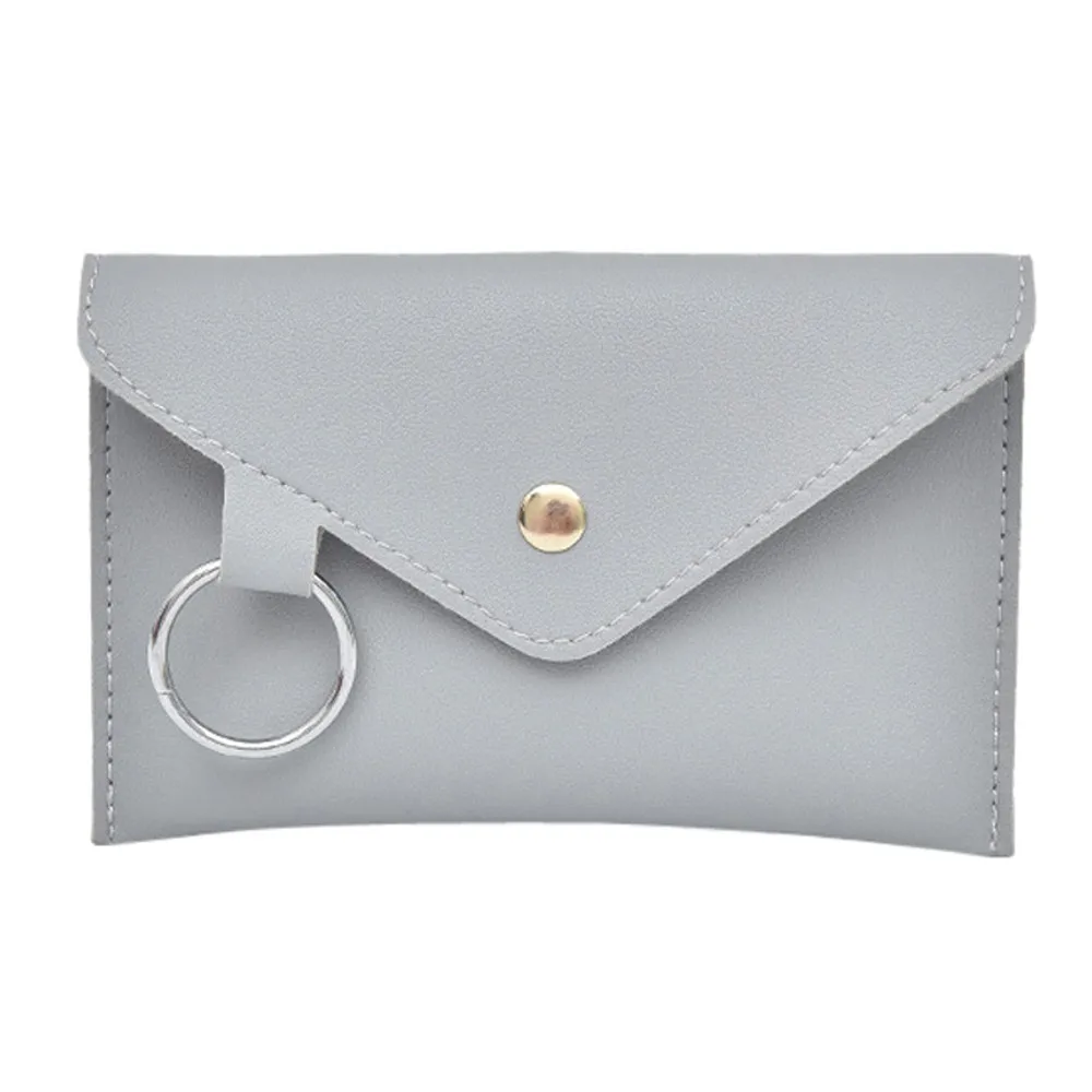 Женская поясная сумка, Кожаная поясная сумка, модная женская однотонная сумка-мессенджер на плечо с металлическим кольцом, Повседневная нагрудная сумка - Цвет: Серый