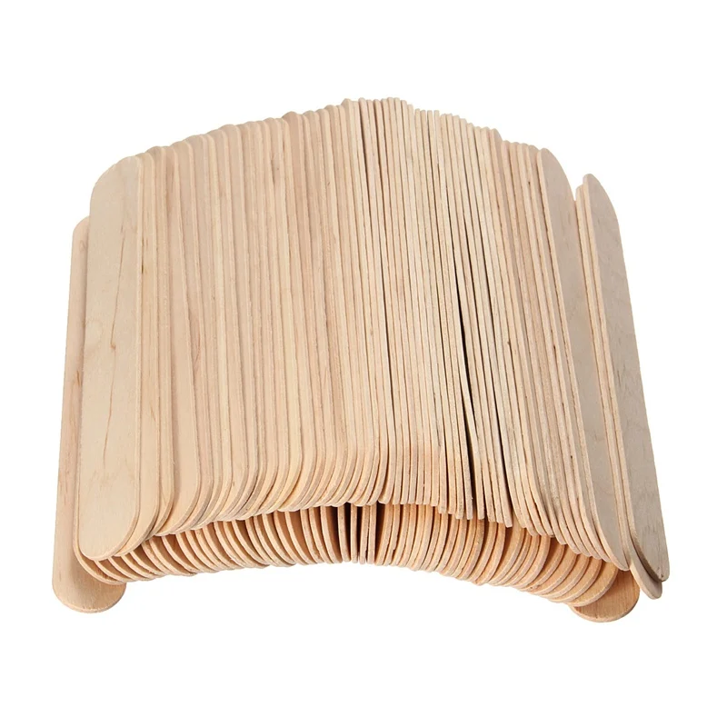 

100Pcs 6 Inch Wooden Waxing Wax Spatula Tongue Depressor Disposable Bamboo Sticks Tattoo Wax Medical Stick Beauty Health Tool