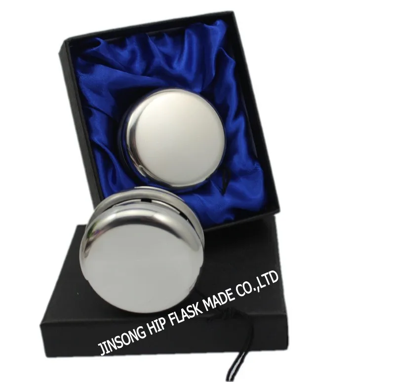 Модная Круглая Серебряная игрушка Йо-Йо из нержавеющей стали для детей в черной подарочной коробке, индивидуальный логотип