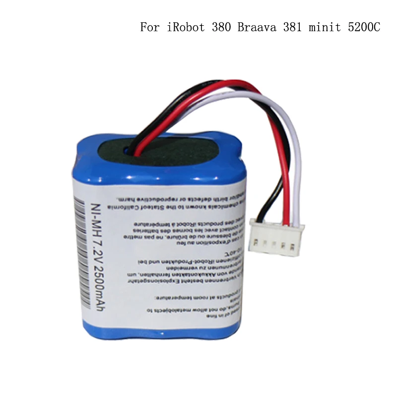 2000 mAh аккумулятор для iRobot380 Braava380t мятный 5200C 7,2 V Ni-MH 2600 mAh аккумулятор пылесос для уборки батарей