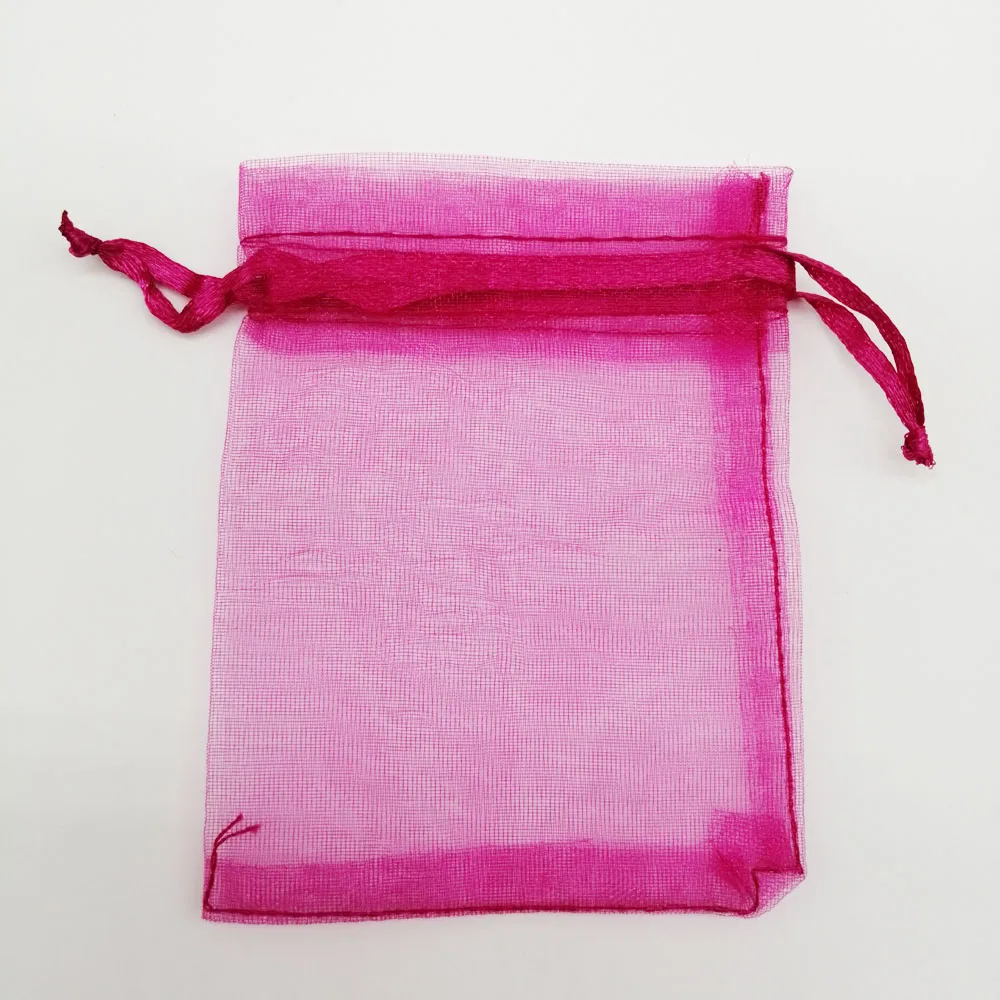500 шт органзы-сумки розово-красные подарочные мешочки из органзы для стенд для ювелирных украшений рождественские Свадебные ювелирные