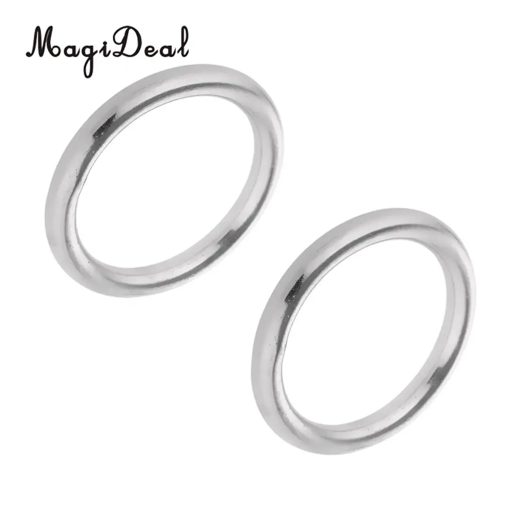 MagiDeal Superior Strength 1Pair Smooth Welded Polished Boat Marine Stainless Steel O Ring Replacement for Rowing Boat Dive Acce