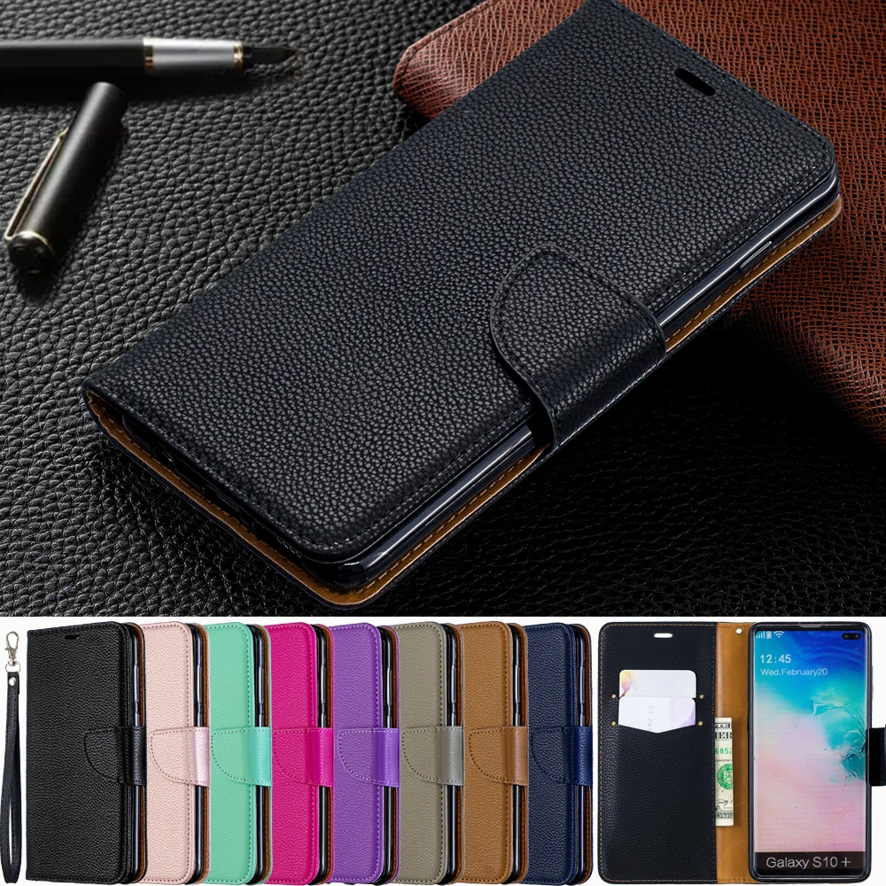 Wallet Phone Case for Samsung Galaxy S10 Plus S10e S10 S9 Plus PU Leather Flip Cover Stand Magetic Closure with Card Holder