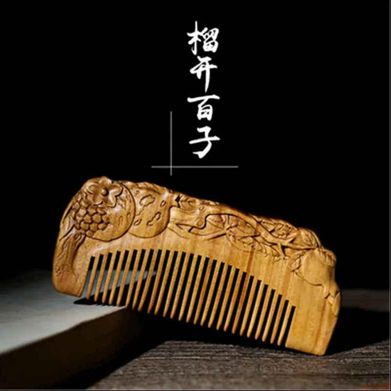 Handmade Hair Comb 100% Black Sandalwood Comb Anti-static Massage Professional Health Care Comb Hair Brush Wedding Birthday Gift