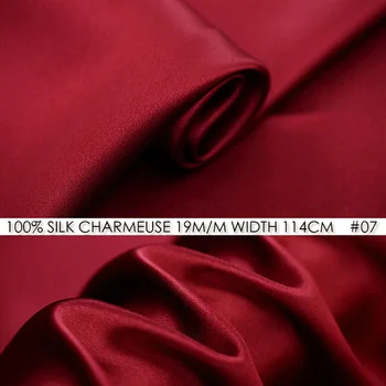 

[Clearance Sale]SILK CHARMEUSE SATIN 19mm Width 114cm 100% Pure Mulberry Silk Fabric Small piece silk natural textile Promotion