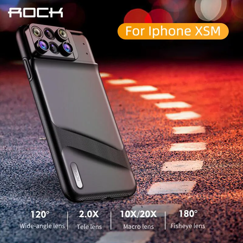 ROCK Lens чехол для телефона iPhone XS Max рыбий глаз широкоугольный макрообъектив
