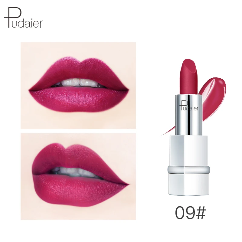 Pudaier, сексуальная красная бархатная матовая губная помада, натуральный цвет, насыщенный косметический макияж для женщин, стойкий оттенок, матовая губная помада, Batom, матовая