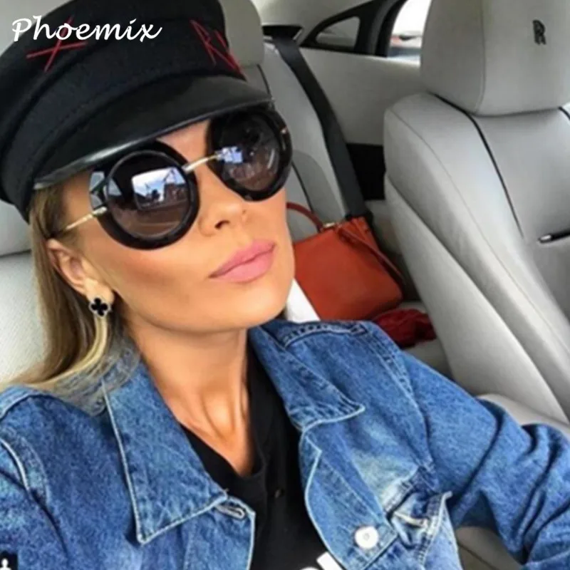Круглые Солнцезащитные очки Phoemix большие винтажные дизайнерские солнцезащитные