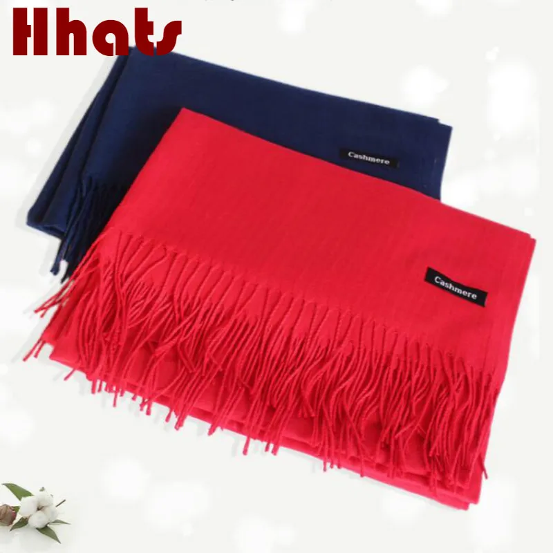 

fashion women cashmere scarf solid spring autumn female shawl outdoor warm tassel neck scarves winter scarf drop shipping