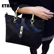Nuevo Invierno Crin Diseñador Famosa Marca de Bolsos de Cuero Partido de Alta Calidad de Las Señoras de piel de Vaca de Pelo de Caballo Bolsa de Mensajero Del Hombro