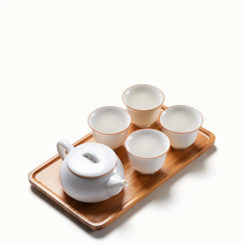  Free Shipping 1 teapot with 4 cups Portable ceramic office travel teapots Simple kung fu Porcelain 