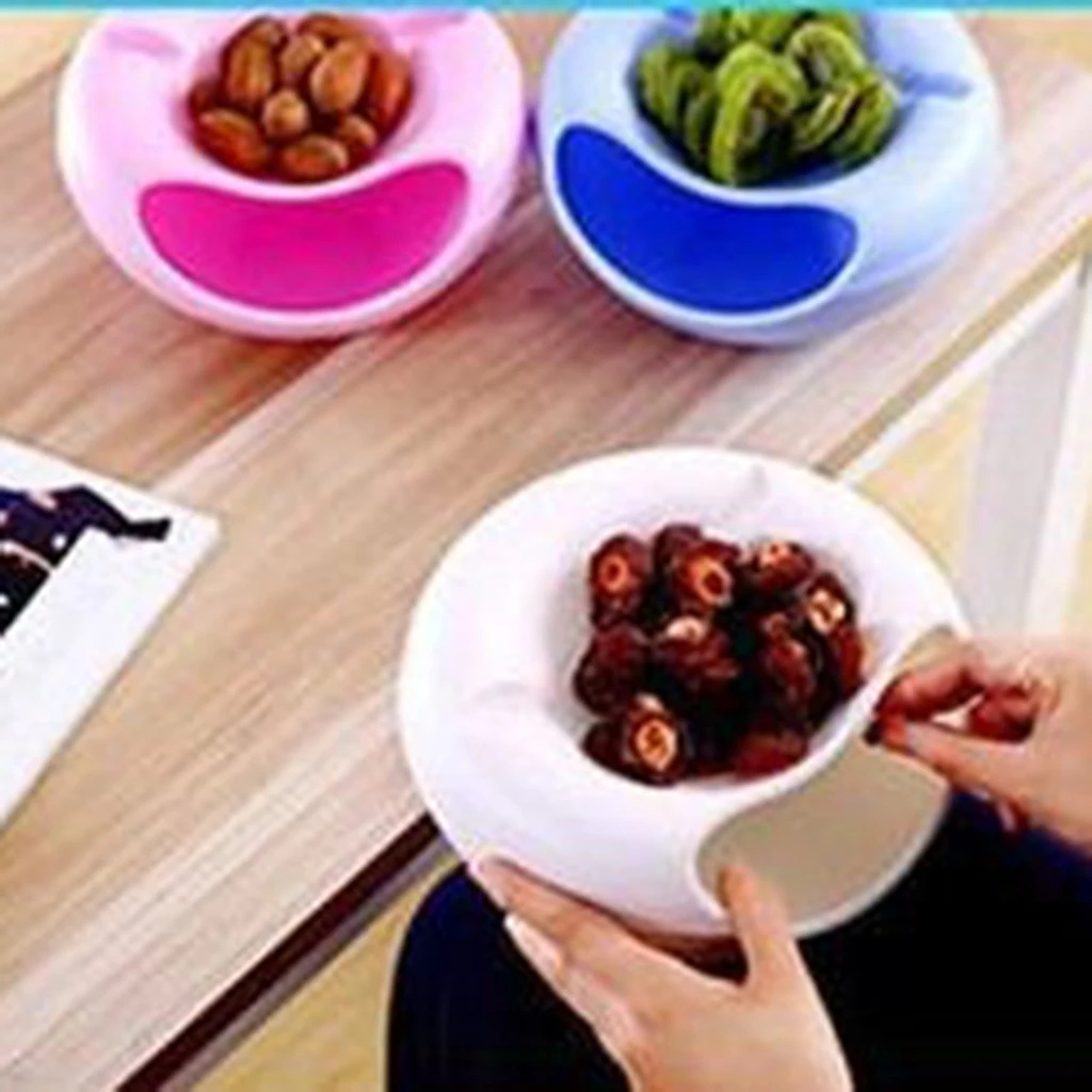 Multi-function Snacks Storage Box Double Dish Fruit Phone Holder For Pistachios Candies Condiments Coins Storage Waterproof Bowl