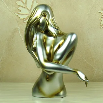 Abstract Naked Woman Bust Handmade Resin Sculpture 2