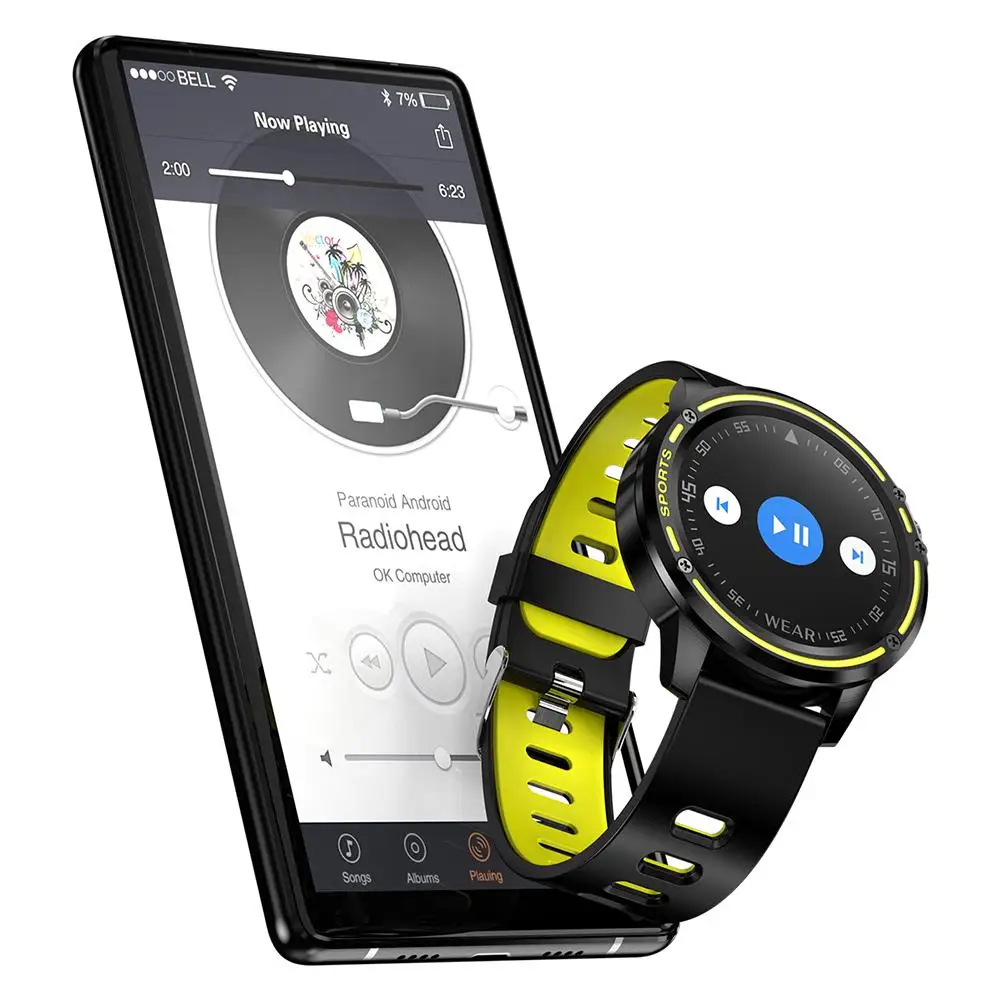 L8 Смарт Браслет спортивные часы IP68 Водонепроницаемый сердечный ритм сенсорный экран Bluetooth часы 1,2 дюймов Full HD круглый экран
