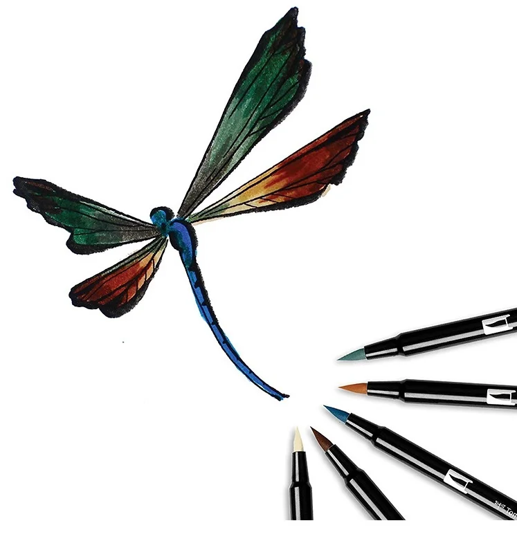 TOMBOW AB-T, 96 цветов, две головки, художественная кисть, Набор ручек, маркер, ручка для художника, рисования, манга, анимационные принадлежности