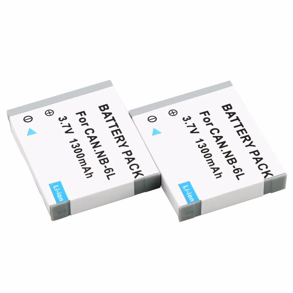 

2 Pcs NB-6L NB 6L NB6L Battery For Canon PowerShot D10 S90 SD1200 SD1300 SD3500 SD770 SD980 IS IXY 25 IS SX710 HS Camera