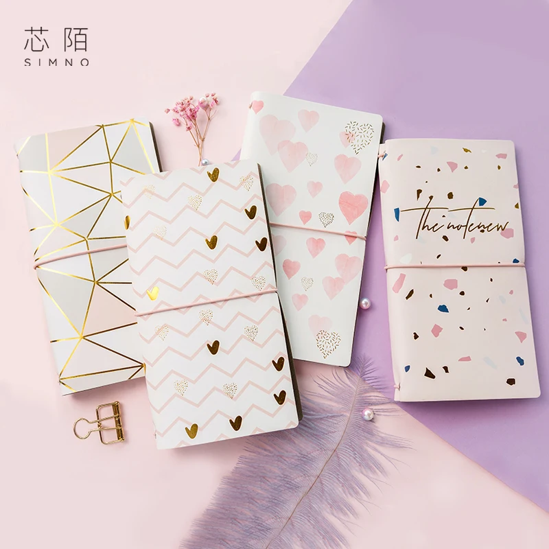 

1 pcs PU Leather Cover Planner Notebook Love Diary Book Exercise Composition Binding Note Notepad Gift Stationery