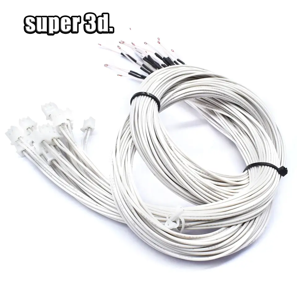 3D Printer Parts Thermistor NTC Temperature Sensor 3950 1% Line 100&150cm 100K with XH2.54 White Terminal 2P Connector Terminal image 6